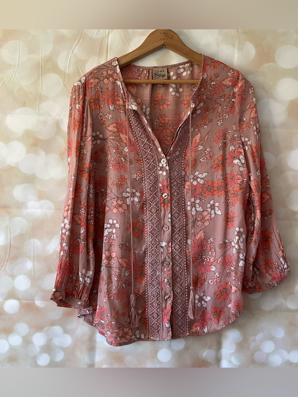 Como Vintage Floral Blouse